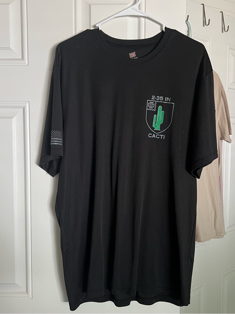 Hanes Black Short Sleeve Tee with Green Cactus Graphic